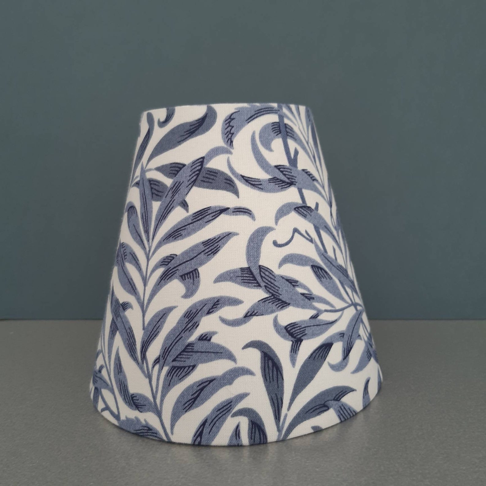 Candle Clip Lampshades in William Morris Willow Bough Blue Colourway