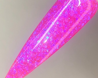 COSMIC Acrylic Powder, Dip Powder, Dips, Acrylic Powder for Nails, , Acrylic Nail Powder HIGHLIGHTER PINK