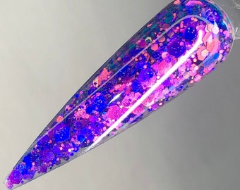 CHAMELEON QUEEN - HOLOGRAFISK Akrylpulver, Dipppulver, Dippar, Akrylpulver för Naglar, Dipppulver för Naglar, Glitterakrylpulver