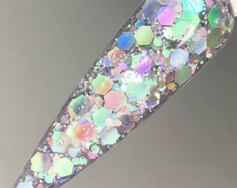 FLASHING LIGHTS Acrylic Powder Dip Powder, Dips, Acrylic Powder for Nails, Dip Powder for Nails, Glitter Acrylic Powder, Acrylic Nail Powder