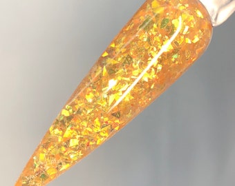 STUNNING Orange Flakes, Acrylic Powder, Dip Powder, Acrylic Powder for Nails, Dip Powder for Nails, Glitter Acrylic Powder, ORANGE DREAMS