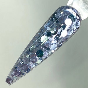 MIDNIGHT TRAIN Acrylic Powder, Dip Powder, Dips, Acrylic Powder for Nails, Dip Powder for Nails, Glitter Acrylic Powder, Acrylic Nail Powder