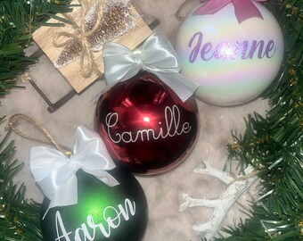 Boule de Noël Personnalisée avec Ruban 8cm, Personalized Christimas Ball