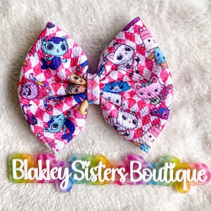 Gabby bow - Girls Bow - Bullet Fabric Bows - Cartoon bows - Character Bows