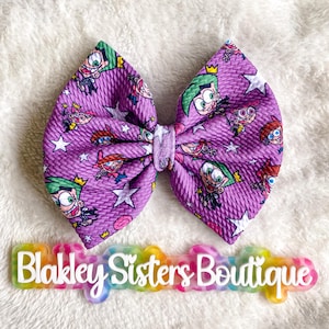 Odd Parents bow - Girls Bow - Bullet Fabric Bows - Cartoon bows - Character Bows
