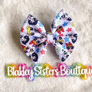 Puff Girls bow - Girls Bow - Bullet Fabric Bows - Cartoon bows - Character Bows