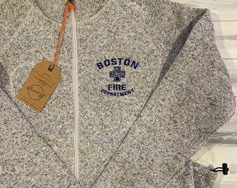 Forro polar con cremallera bordado Boston Fire para mujer