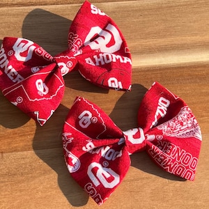Oklahoma Sooners Hair Bows, Pigtails, Hair Accessories, Football