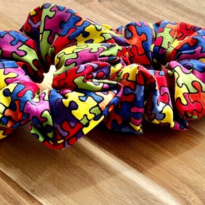 Autism Awareness Scrunchie, Hair Accessories, Hair Tie