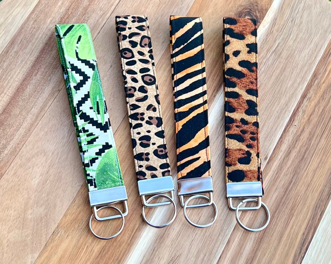 Safari Print Fabric Keychain: Cheetah, Leopard, Zebra - Etsy