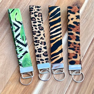 Safari Keychains, Cheetah Print, Leopard Print Zebra Print, Backpack Keychain, Gift for Her