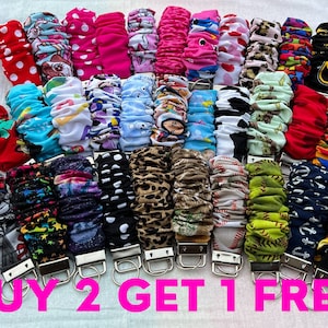 Buy 2 Get 1 Free, Scrunchie Key Fob, Scrunchie Wristlet, Keychains, Diaper Bag Keychain, Backpack Chain, Party Favors
