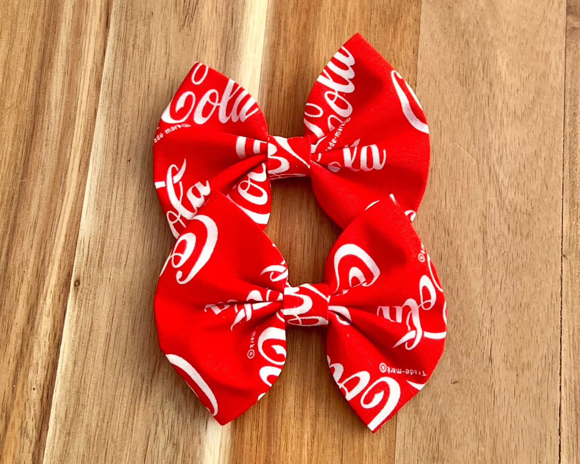 Coca Cola Hair Bow: Pigtail Bow, Nylon Headband - Etsy