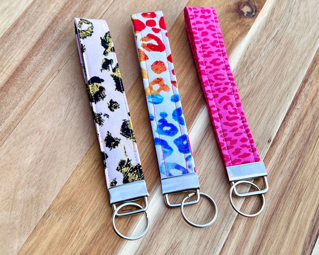 Cheetah Print Keychain, Key Fobs, Wristlets, Gift for Her, Purse Clip ...
