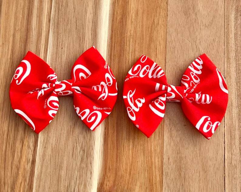 Coca Cola Hair Bow: Pigtail Bow, Nylon Headband - Etsy