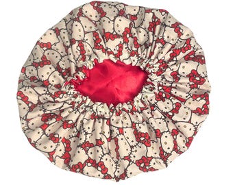 Handmade Hello Kitty Satin Bonnet: Protective Hairstyle  display picture 1