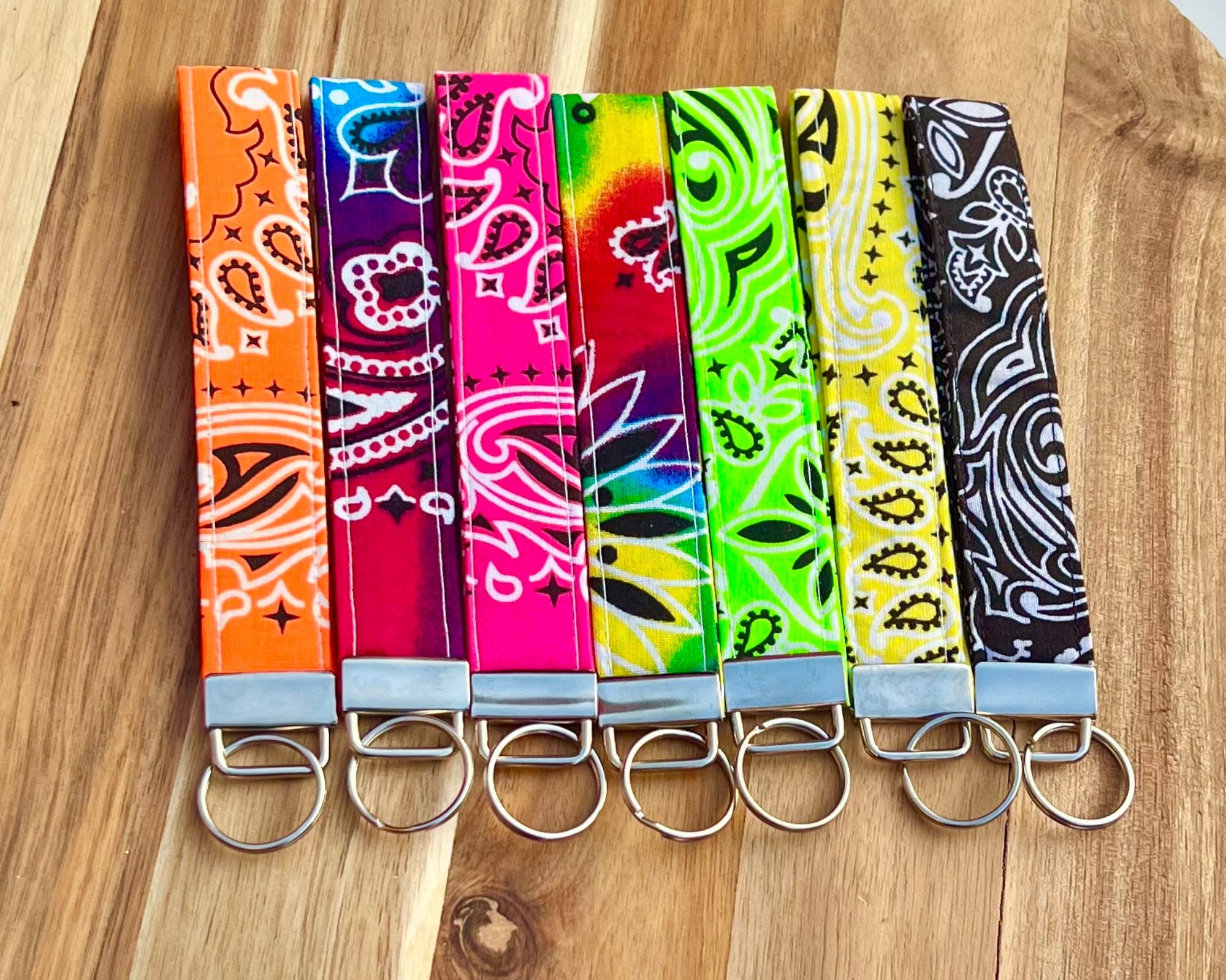 小物 vacant archive dyed bandana keyring Bandana Keychains, Key Accessories, Wristlet Lanyard Car