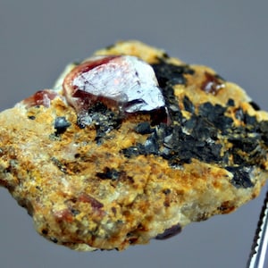 66.0 CT Red Zircon Crystal Specimen, Badakhshan Afghanistan - Terminated Natural Red Color Zircon Crystal in Mother Rock