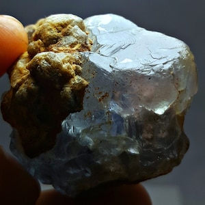250.0 CT Rare Blue Fluorite Etched Crystal Specimen - Terminated Facet Grade Water Affected Fluorite Flower Shape Crystal Specimen