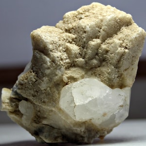 Beautiful Quartz Crystals on Mother Rock Terminated Natural Gwendal Quartz Water Etched Quartz Crystal on Feldspar Display Specimen
