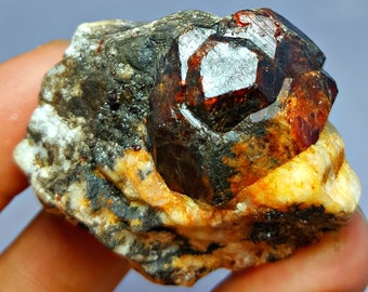 332.0 CT Amazing Red Garnet Twin Crystal Specimen - Full Terminated Natural Red Garnet Crystals Specimen for Study !