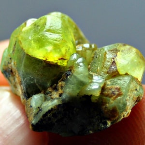 17.0 CT Rarest Hematite on Peridot Crystal Bunch Specimen- Fanatic Rare Terminated Natural Green Peridot on Black Hematite Crystal Specimen
