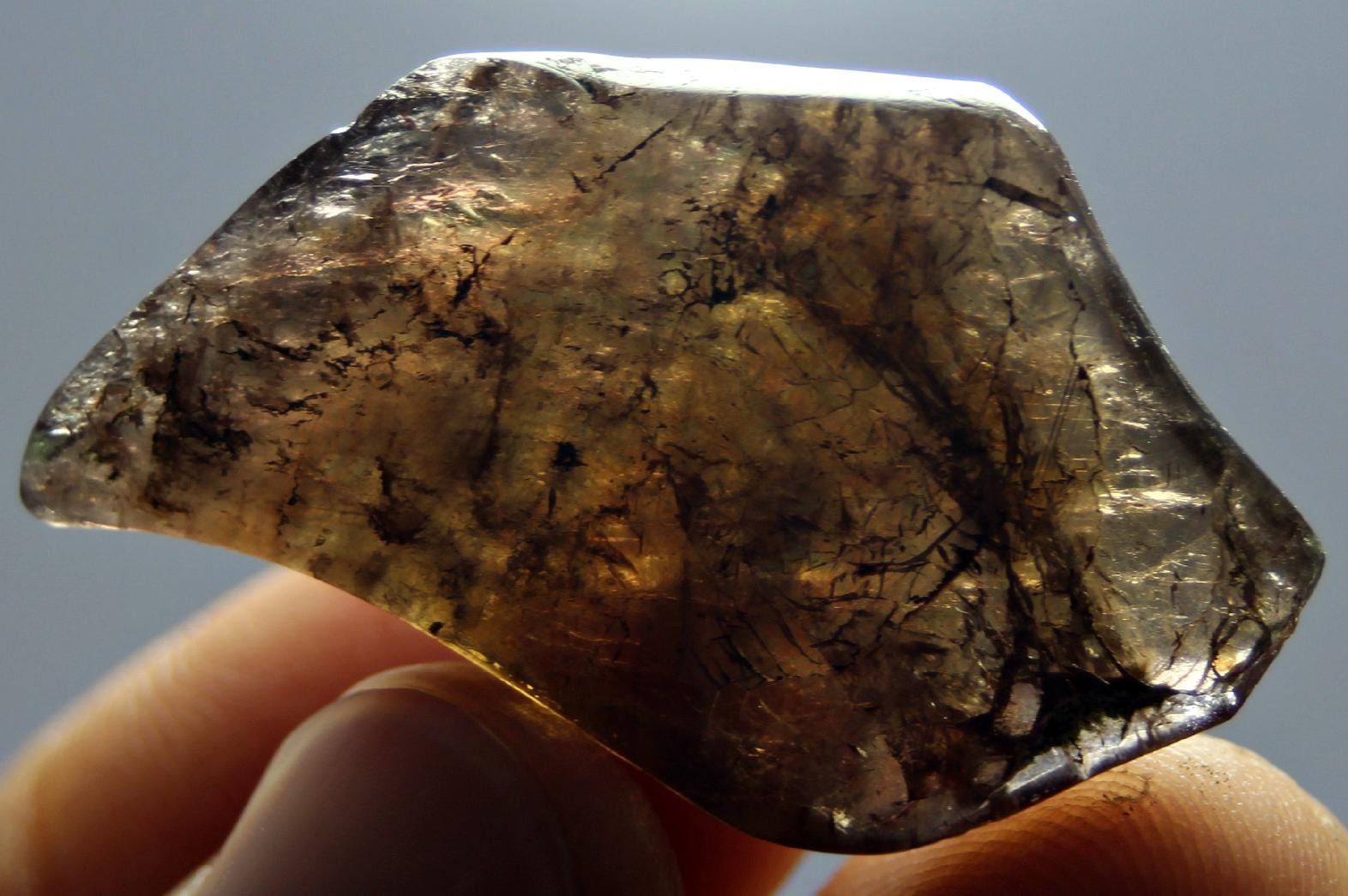 Rare Axinite Crystal Multi Color Natural Water Etched Axinite Crystal ...