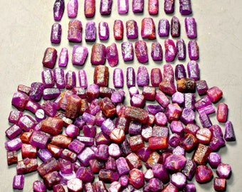 100 Gm Natural Red Ruby Crystals, Rough Lot - African Ruby
