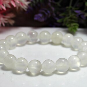 Handcrafted Natural Moonstone Bead Bracelet | Calming Energy Jewelry | Gift for Him or Her