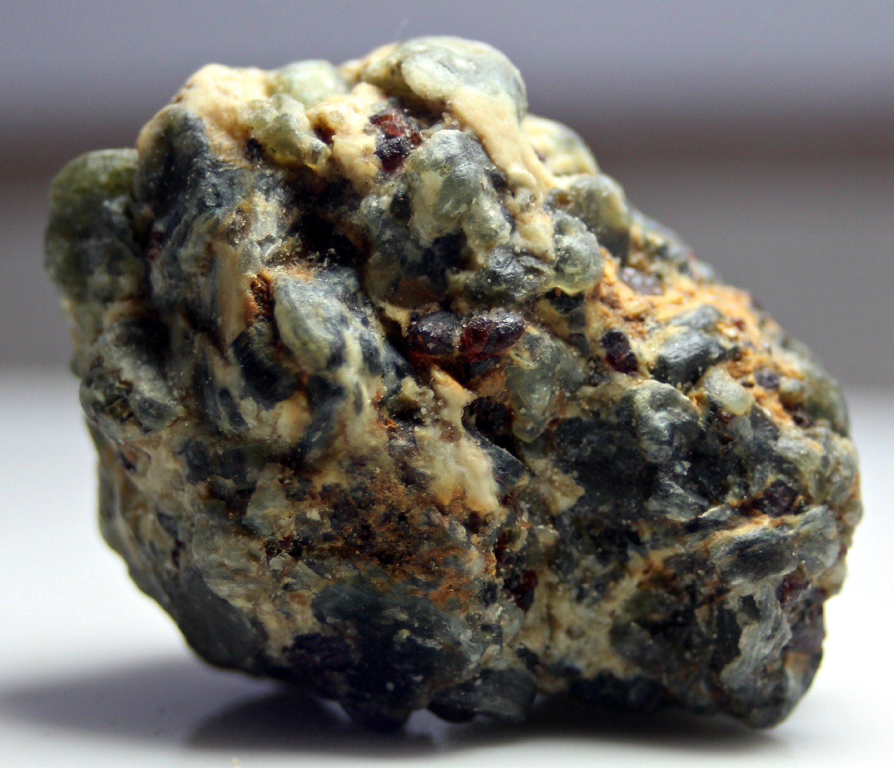 Red Garnet Crystals on Unknown Matrix, Water Etched Specimen