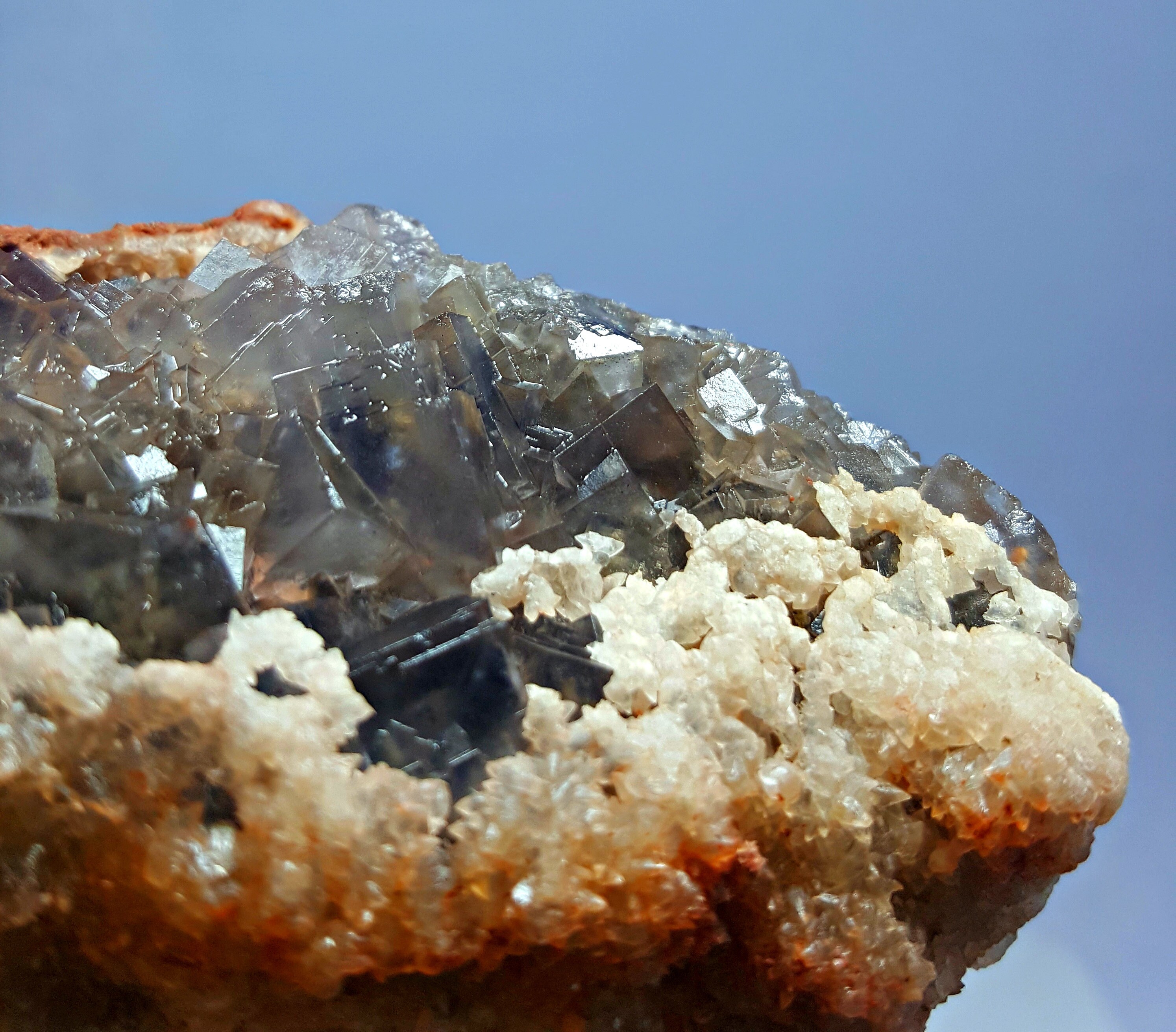 605.0 Gm Unusual Pyramid Shape Terminated Cubical Blue Fluorite Combine ...