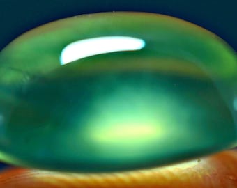5,90 CT göttliche natürliche Auge saubere grüne Farbe ungewöhnlicher Prehnit Cabochon Edelstein / eingängiger Prehnit für Ehering! / Top-Qualität Prehnit Edelstein