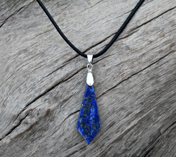 Pendentif Vintage Lapis Lazuli Sculpté éléphant - Ancien, Unisexe, Longueur <30 Cm - Occasion