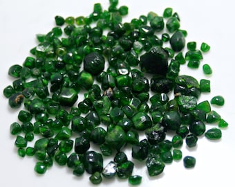 44.6 GM Extremely Rare Transparent Raw Green Garnet / Tsavorite / Demontoid Cut Grade Crystals Lot - Best for Jewelry
