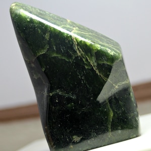 Green Nephrite Polished Slab Bajawar Pakistan 255.0 GM Top Green Natural Nephrite Thumbled Stone for Collectors! Nephrite Jade Tumbled Stone
