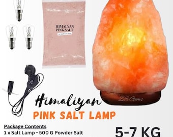 Himalayan Salt Lamp 5-7 KG 100% Original Crystal Rock Salt Lamp NATURAL HEALING - Himalayan Salt Lamp WIth Free 500 Gm Pink Salt and 3 Bulbs