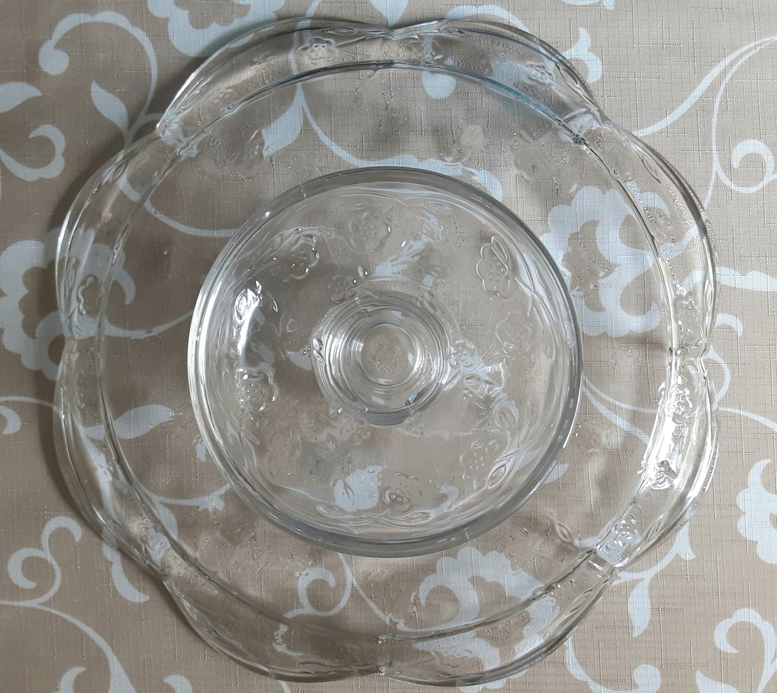 Vintage Glass Cake Stand/plate Etsy