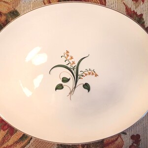 Knowles China Co. Oval Platter Forsythia Pattern Gold Trim 51-4  - Vintage