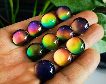 Mood Stone Round Shape Color Change Mood Cabochon For DIY Mood Rings Charms Supplies Findings 6mm to 20mm