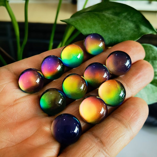 Mood Stone Round Shape Color Change Mood Cabochon For DIY Mood Rings Charms Supplies Findings 6mm to 20mm