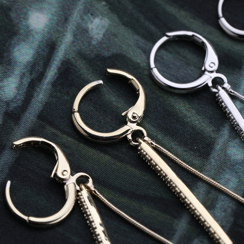 Stick Tassel Earring Beads Earring CZ Micro Pave Fashion 925 Silver Earring Dangle Drop Hoop Stud Earrings Silver Jewelry.