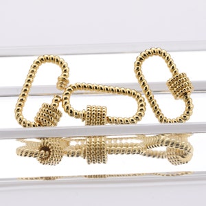 CZ Gold Micro Pave Carabiner Clasp Screw Clasp for Necklace Jewelry Findings 25*14MM