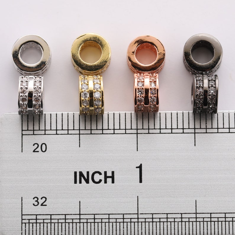 CZ Micro Pave Shamballa Spacer Beads Charms for Bracelet Necklace 8.5*5M
