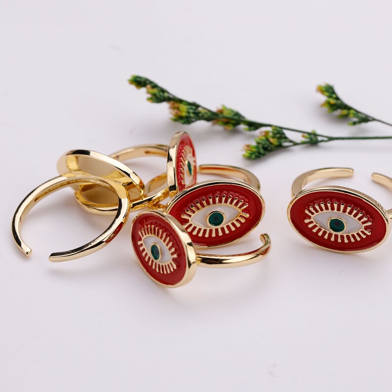 evil eye enamel ring