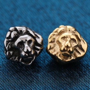 Stainless Steel Lion Beads Charms for Jewelry Bracelet Necklace Making 10MM