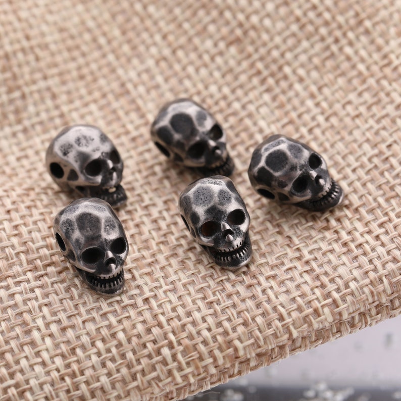 Antique Metal Skull Beads for Jewelry Etsy