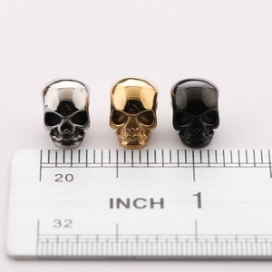 Vintage Stainless Steel Skull Bead Bracelet - Multi-Layer Woven Leather Cuff For Men