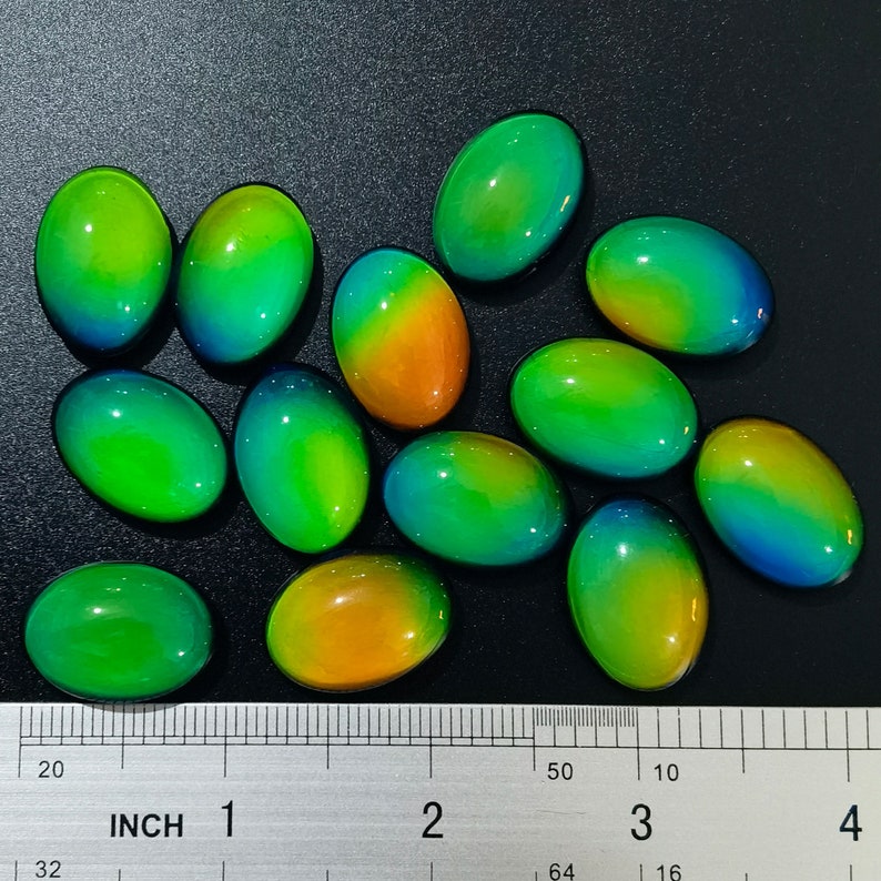 Oval Shape Color Change Mood Cabochon For DIY Mood Rings Charms Supplies Findings 18*25*9MM