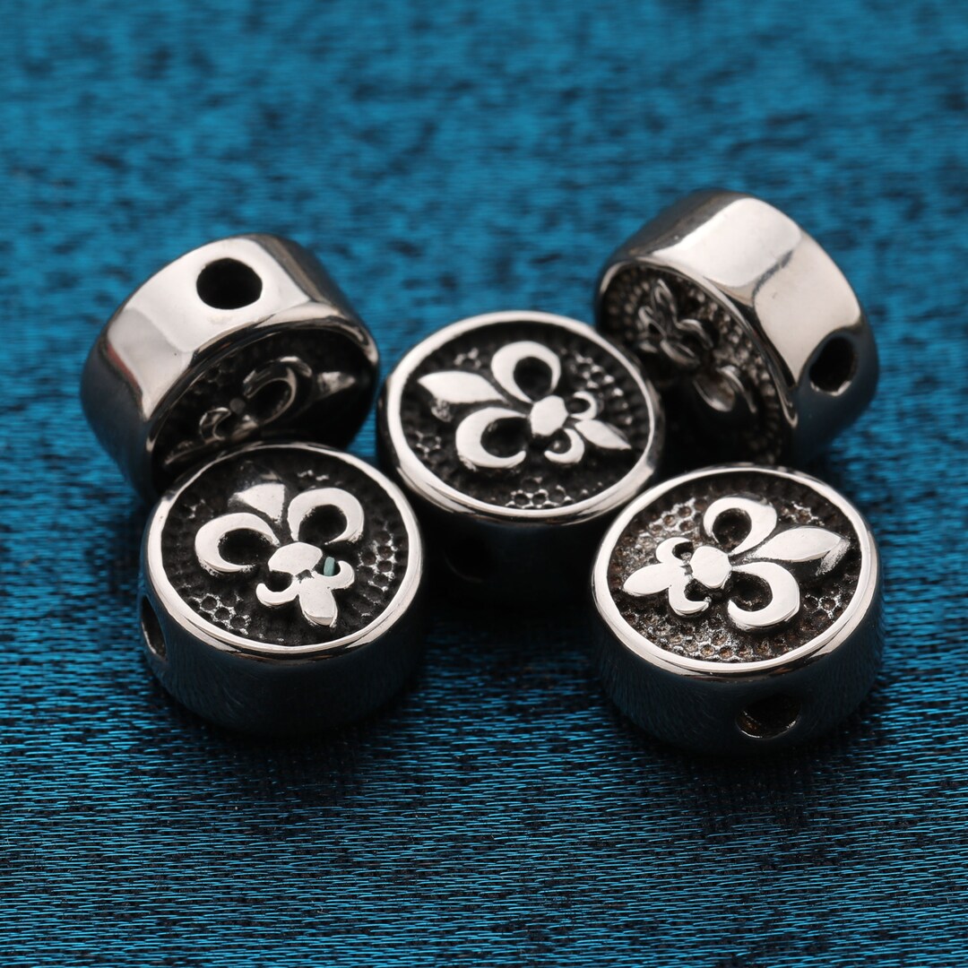 Stainless Steel Fleur De Lis Beads for Jewelry Bracelet Making 10MM Etsy