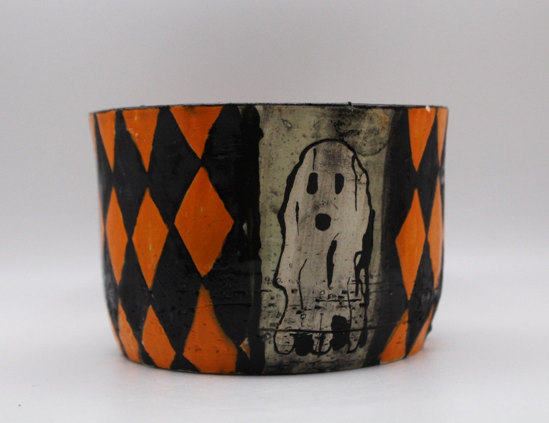 Ghost Candy Dish Vintage Halloween Handmade Pottery Etsy